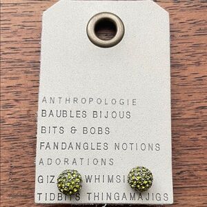 Anthropologie Sparkling Green Stud Earrings